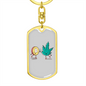 Cannabitcoin Crypto Keychain Stainless Steel or 18k Gold Dog Tag Keyring-Express Your Love Gifts