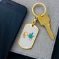 Cannabitcoin Crypto Keychain Stainless Steel or 18k Gold Dog Tag Keyring-Express Your Love Gifts
