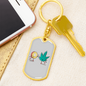 Cannabitcoin Crypto Keychain Stainless Steel or 18k Gold Dog Tag Keyring-Express Your Love Gifts