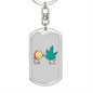 Cannabitcoin Crypto Keychain Stainless Steel or 18k Gold Dog Tag Keyring-Express Your Love Gifts