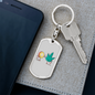 Cannabitcoin Crypto Keychain Stainless Steel or 18k Gold Dog Tag Keyring-Express Your Love Gifts