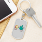 Cannabitcoin Crypto Keychain Stainless Steel or 18k Gold Dog Tag Keyring-Express Your Love Gifts