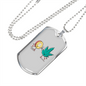 Cannabitcoin Crypto Necklace Stainless Steel or 18k Gold Dog Tag 24" Chain-Express Your Love Gifts