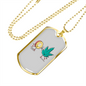 Cannabitcoin Crypto Necklace Stainless Steel or 18k Gold Dog Tag 24" Chain-Express Your Love Gifts