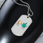 Cannabitcoin Crypto Necklace Stainless Steel or 18k Gold Dog Tag 24" Chain-Express Your Love Gifts