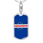 Cape Verde Flag Keychain Dog Tag Stainless Steel or 18k Gold-Express Your Love Gifts