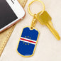 Cape Verde Flag Keychain Dog Tag Stainless Steel or 18k Gold-Express Your Love Gifts