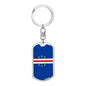 Cape Verde Flag Keychain Dog Tag Stainless Steel or 18k Gold-Express Your Love Gifts