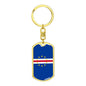 Cape Verde Flag Keychain Dog Tag Stainless Steel or 18k Gold-Express Your Love Gifts