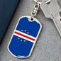 Cape Verde Flag Keychain Dog Tag Stainless Steel or 18k Gold-Express Your Love Gifts