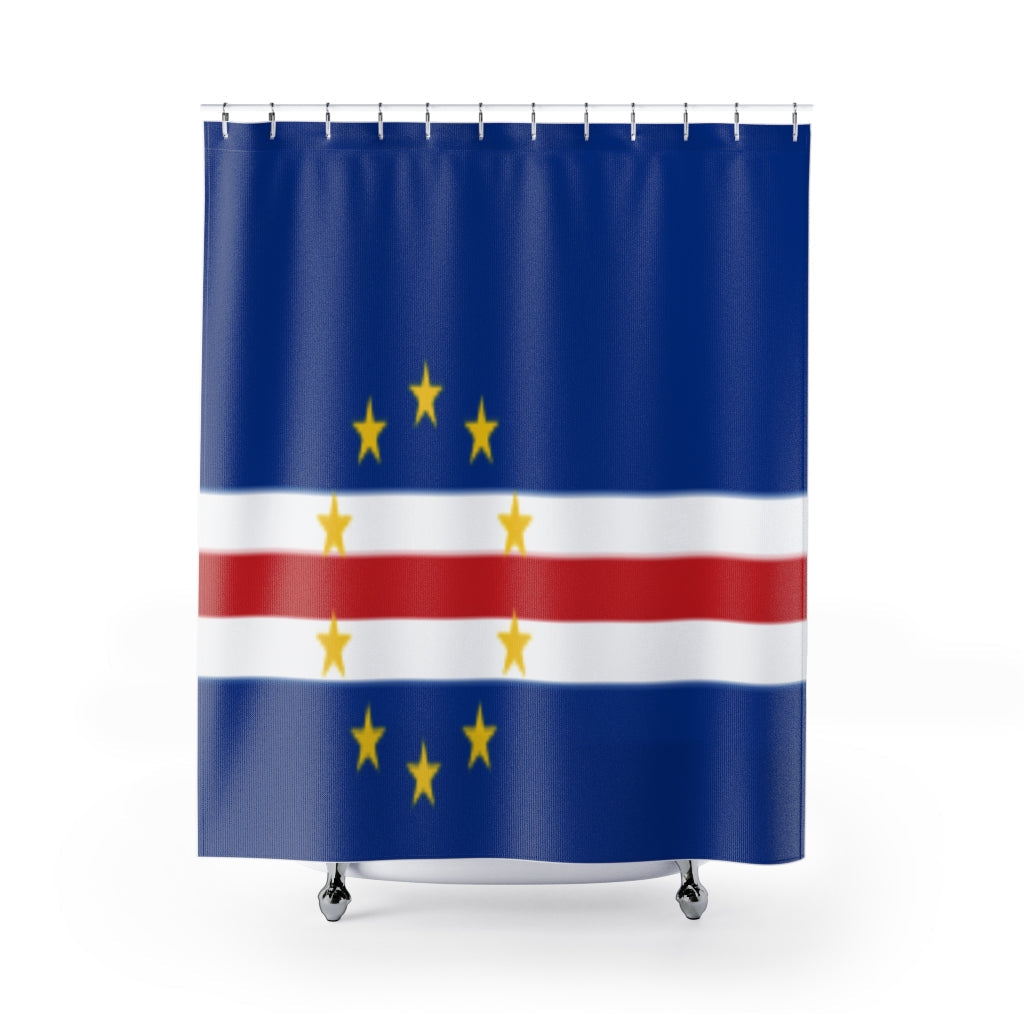 Cape Verde Flag Stylish Design 71" x 74" Elegant Waterproof Shower Curtain for a Spa-like Bathroom Paradise Exceptional Craftsmanship-Express Your Love Gifts