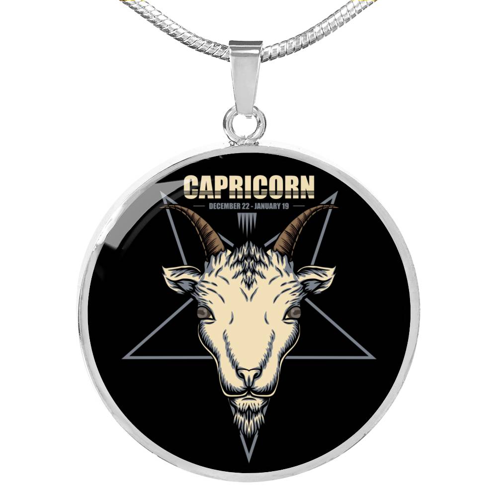 Capricorn Astrological Zodiac Sign Necklace Stainless Steel or 18k Gold 18-22"-Express Your Love Gifts