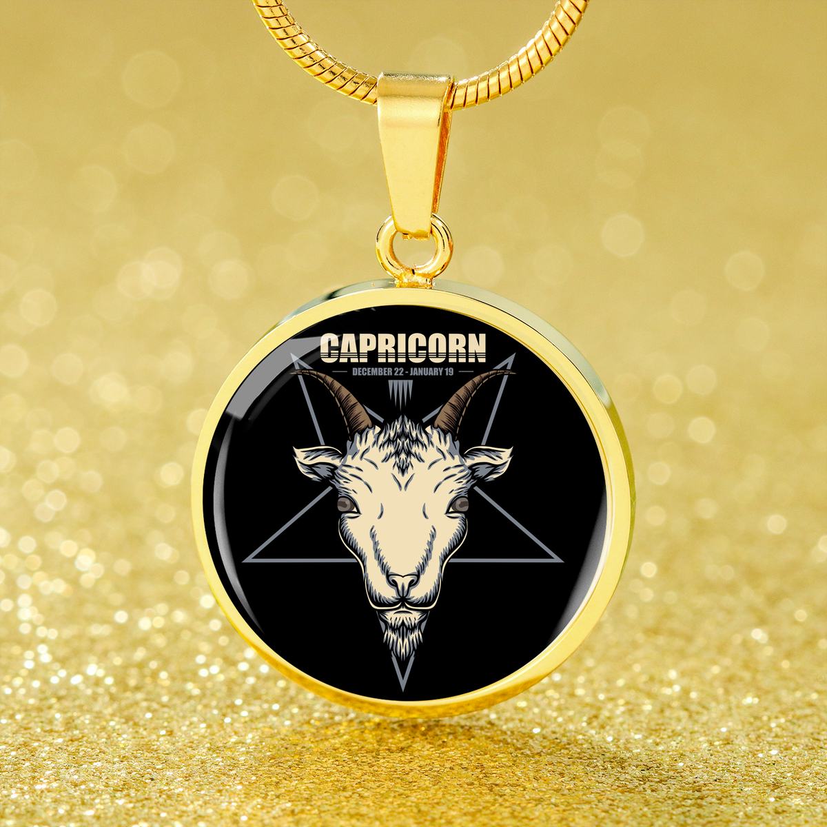 Capricorn Astrological Zodiac Sign Necklace Stainless Steel or 18k Gold 18-22"-Express Your Love Gifts