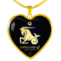 Capricorn Horoscope Zodiac Necklace Stainless Steel or 18k Gold Heart 18-22"-Express Your Love Gifts