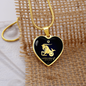 Capricorn Horoscope Zodiac Necklace Stainless Steel or 18k Gold Heart 18-22"-Express Your Love Gifts