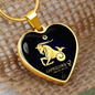 Capricorn Horoscope Zodiac Necklace Stainless Steel or 18k Gold Heart 18-22"-Express Your Love Gifts