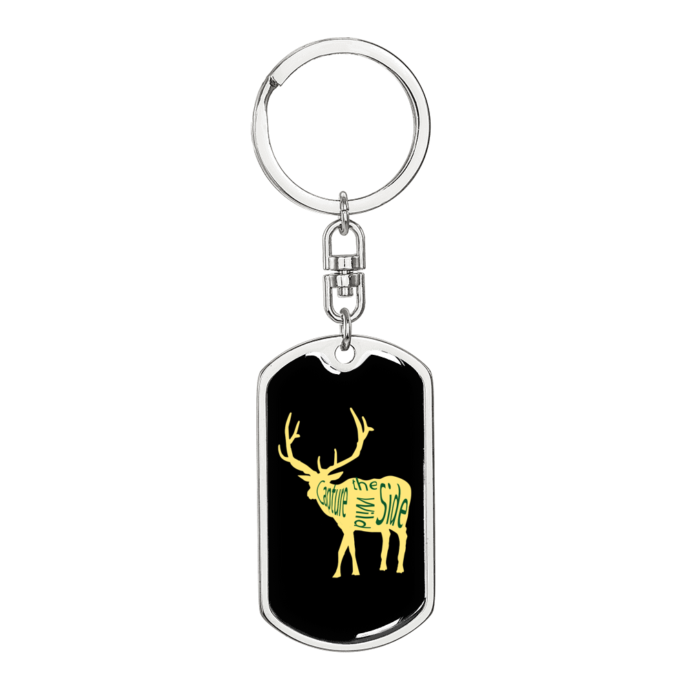 Capture The Wild Side Hunter'S Keychain Gift Stainless Steel or 18k Gold Dog Tag Keyring-Express Your Love Gifts