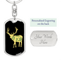 Capture The Wild Side Hunter'S Keychain Gift Stainless Steel or 18k Gold Dog Tag Keyring-Express Your Love Gifts
