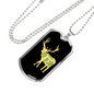 Capture The Wild Side Necklace Stainless Steel or 18k Gold Dog Tag 24"-Express Your Love Gifts