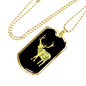 Capture The Wild Side Necklace Stainless Steel or 18k Gold Dog Tag 24"-Express Your Love Gifts