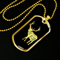 Capture The Wild Side Necklace Stainless Steel or 18k Gold Dog Tag 24"-Express Your Love Gifts