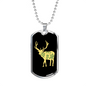 Capture The Wild Side Necklace Stainless Steel or 18k Gold Dog Tag 24"-Express Your Love Gifts