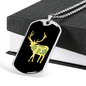 Capture The Wild Side Necklace Stainless Steel or 18k Gold Dog Tag 24"-Express Your Love Gifts