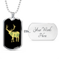 Capture The Wild Side Necklace Stainless Steel or 18k Gold Dog Tag 24"-Express Your Love Gifts