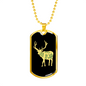 Capture The Wild Side Necklace Stainless Steel or 18k Gold Dog Tag 24"-Express Your Love Gifts