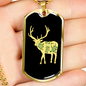 Capture The Wild Side Necklace Stainless Steel or 18k Gold Dog Tag 24"-Express Your Love Gifts