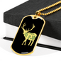 Capture The Wild Side Necklace Stainless Steel or 18k Gold Dog Tag 24"-Express Your Love Gifts