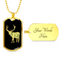 Capture The Wild Side Necklace Stainless Steel or 18k Gold Dog Tag 24"-Express Your Love Gifts