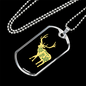 Capture The Wild Side Necklace Stainless Steel or 18k Gold Dog Tag 24"-Express Your Love Gifts