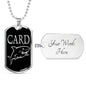 Card Shark Dog Tag Stainless Steel or 18k Gold 24" Chain-Express Your Love Gifts