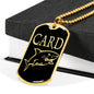 Card Shark Dog Tag Stainless Steel or 18k Gold 24" Chain-Express Your Love Gifts