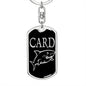 Card Shark Keychain Dog Tag Stainless Steel or 18k Gold-Express Your Love Gifts