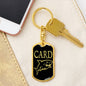 Card Shark Keychain Dog Tag Stainless Steel or 18k Gold-Express Your Love Gifts