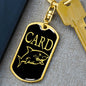 Card Shark Keychain Dog Tag Stainless Steel or 18k Gold-Express Your Love Gifts