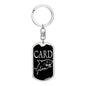 Card Shark Keychain Dog Tag Stainless Steel or 18k Gold-Express Your Love Gifts