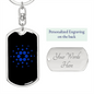 Cardano (ADA) Crypto Cryptocurrency Keychain Stainless Steel or 18k Gold Dog Tag Keyring-Express Your Love Gifts