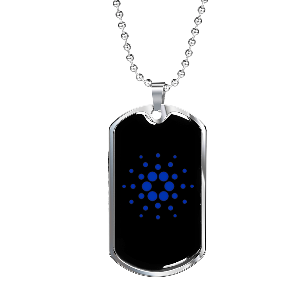 Cardano (ADA) Crypto Necklace Stainless Steel or 18k Gold Dog Tag 24" Chain-Express Your Love Gifts