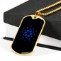 Cardano (ADA) Crypto Necklace Stainless Steel or 18k Gold Dog Tag 24" Chain-Express Your Love Gifts