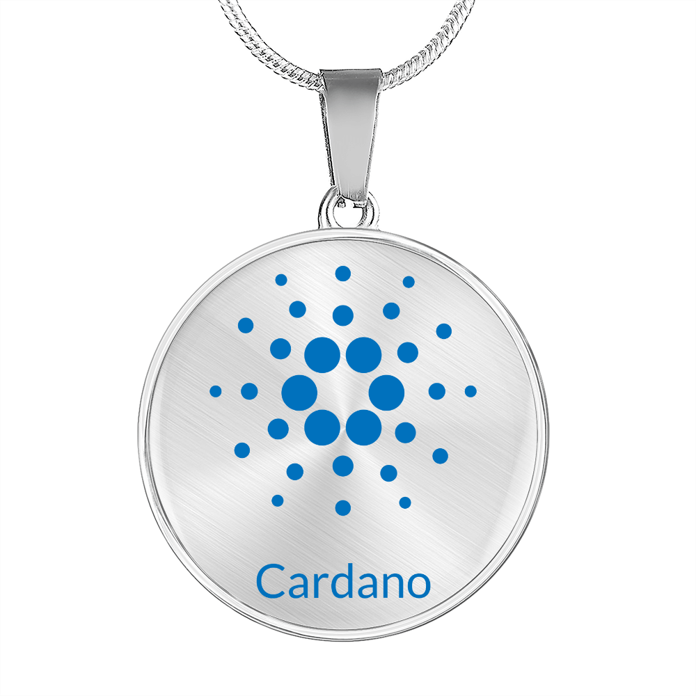 Cardano Black Circle Necklace Stainless Steel or 18k Gold 18-22"-Express Your Love Gifts