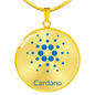 Cardano Black Circle Necklace Stainless Steel or 18k Gold 18-22"-Express Your Love Gifts
