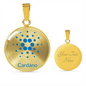 Cardano Black Circle Necklace Stainless Steel or 18k Gold 18-22"-Express Your Love Gifts