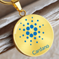 Cardano Black Circle Necklace Stainless Steel or 18k Gold 18-22"-Express Your Love Gifts