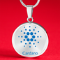 Cardano Black Circle Necklace Stainless Steel or 18k Gold 18-22"-Express Your Love Gifts