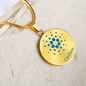 Cardano Black Circle Necklace Stainless Steel or 18k Gold 18-22"-Express Your Love Gifts