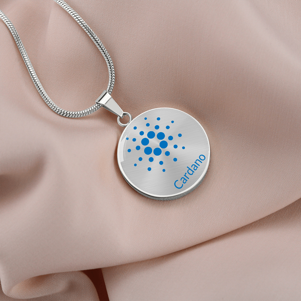 Cardano Black Circle Necklace Stainless Steel or 18k Gold 18-22"-Express Your Love Gifts
