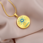 Cardano Black Circle Necklace Stainless Steel or 18k Gold 18-22"-Express Your Love Gifts